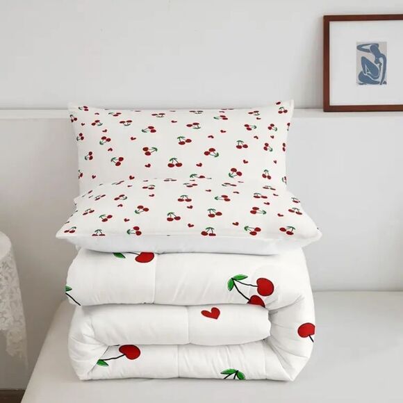 T.J.Maxx Cherry Pattern Comforter Set For Full bed - Picture 2 of 9